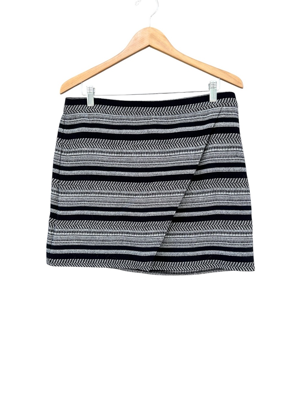 J. Crew Factory Black and White Striped Faux Wrap Skirt - size 10